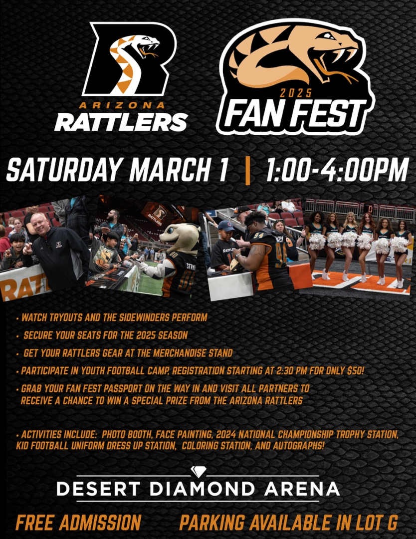 Arizona Rattlers Announce Fan Fest 2025: A Day of Football, Fun, and Exclusive Experiences