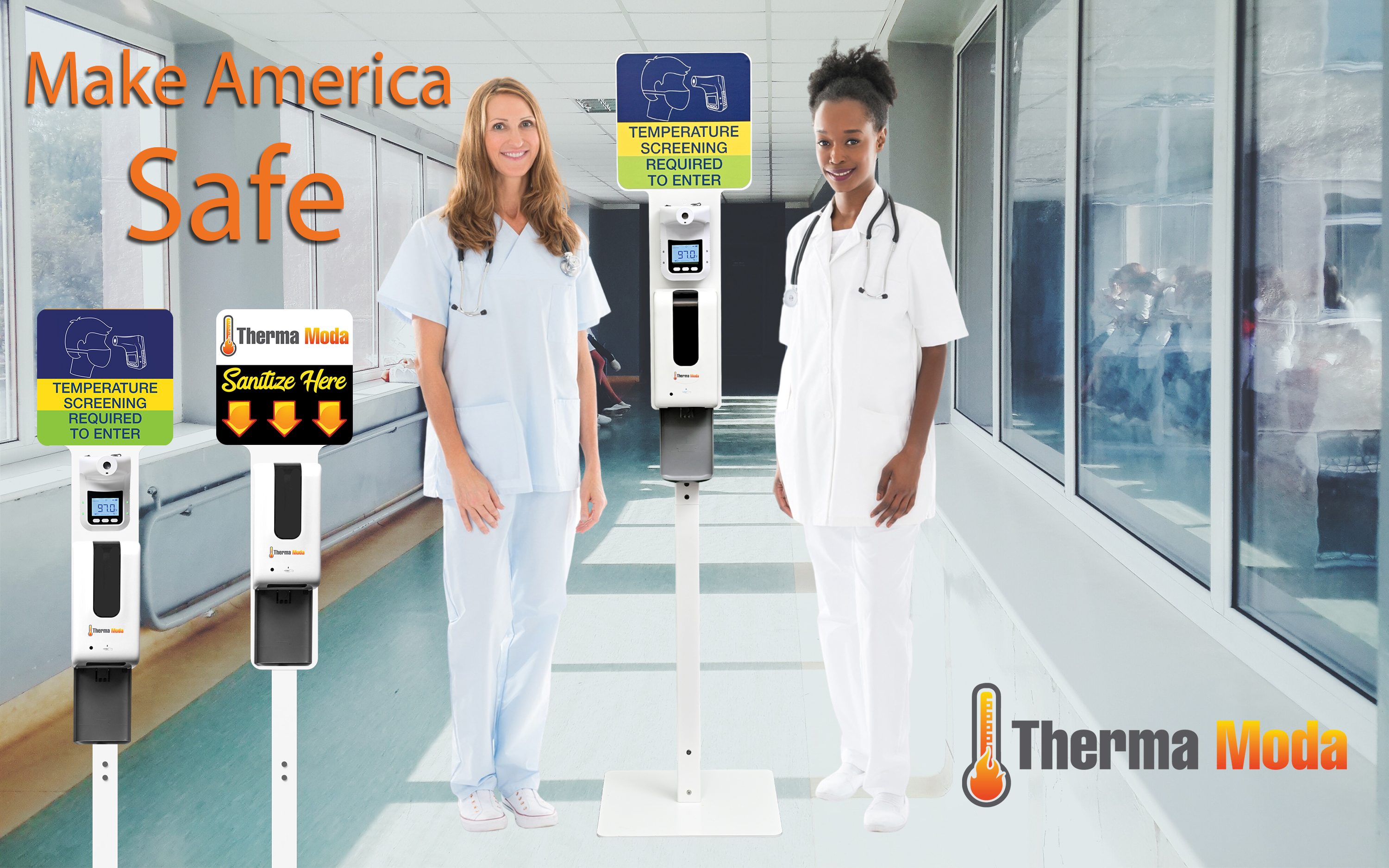 Therma Moda Releases Innovative Touchless Temperature Screening and Hand Sanitizing Units