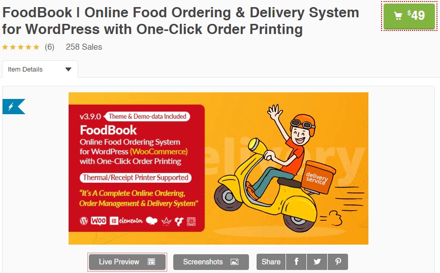 Online Food Ordering & Delivery System for WordPress Releases on Themelooks 