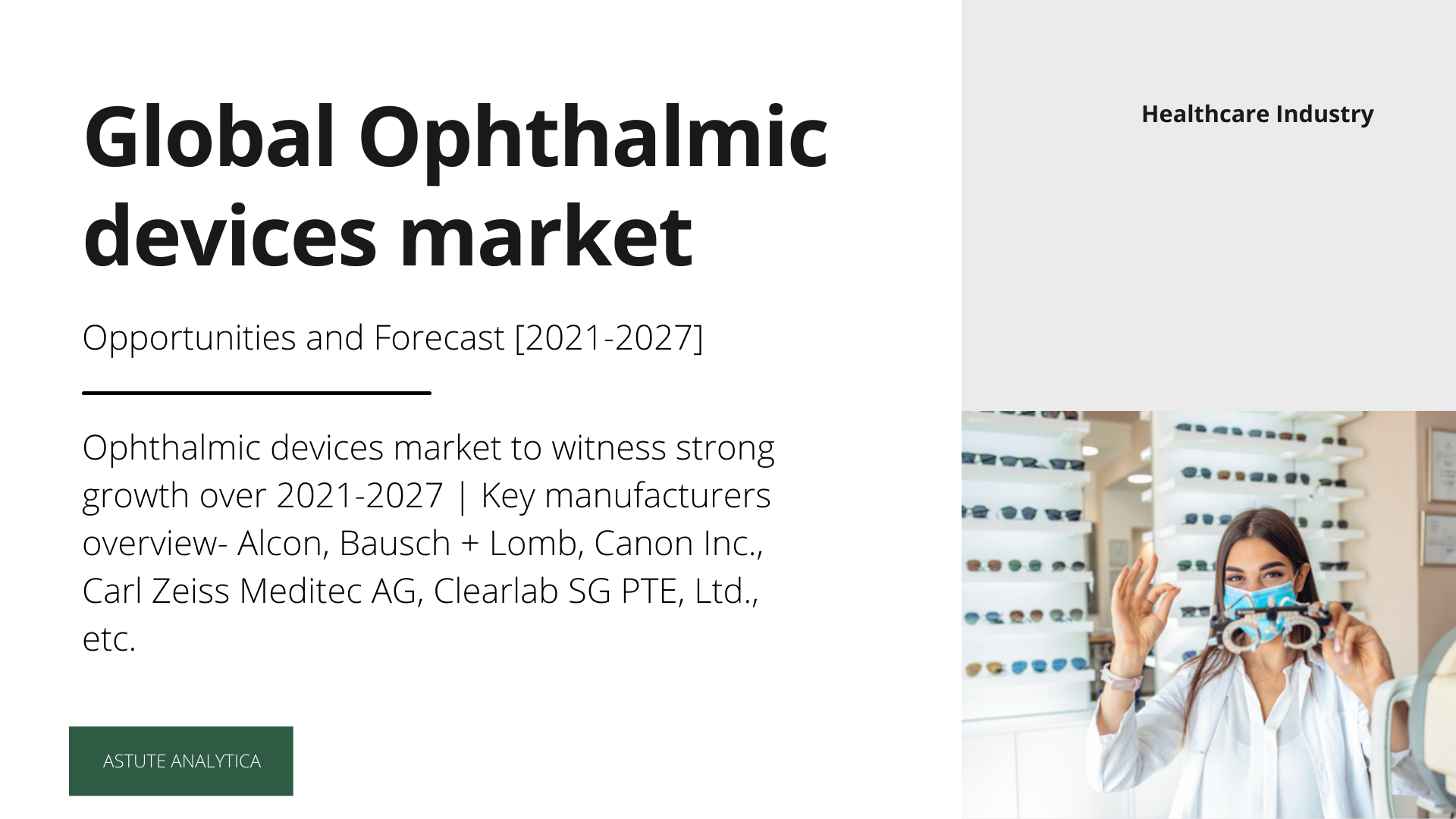 Ophthalmic devices market future prospects, growth opportunities and outlook (2021-2027) shared in trending report