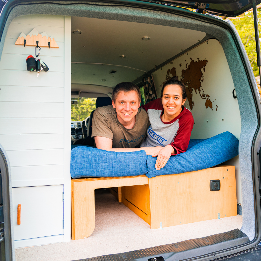 Claire and Craig Travel: A Paralyzed Man and a Girl with no DIY Experience, convert an empty VW Transporter van into Tiny Home on Wheels