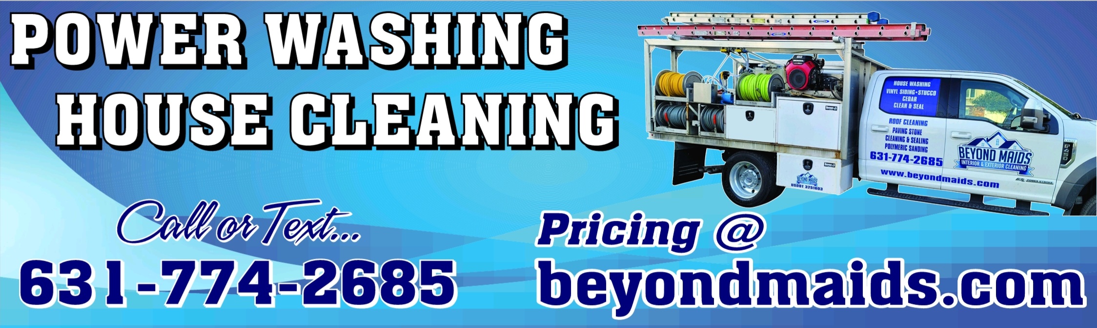 Long Island power washing services by Beyond Maids, spring time schedule now open.