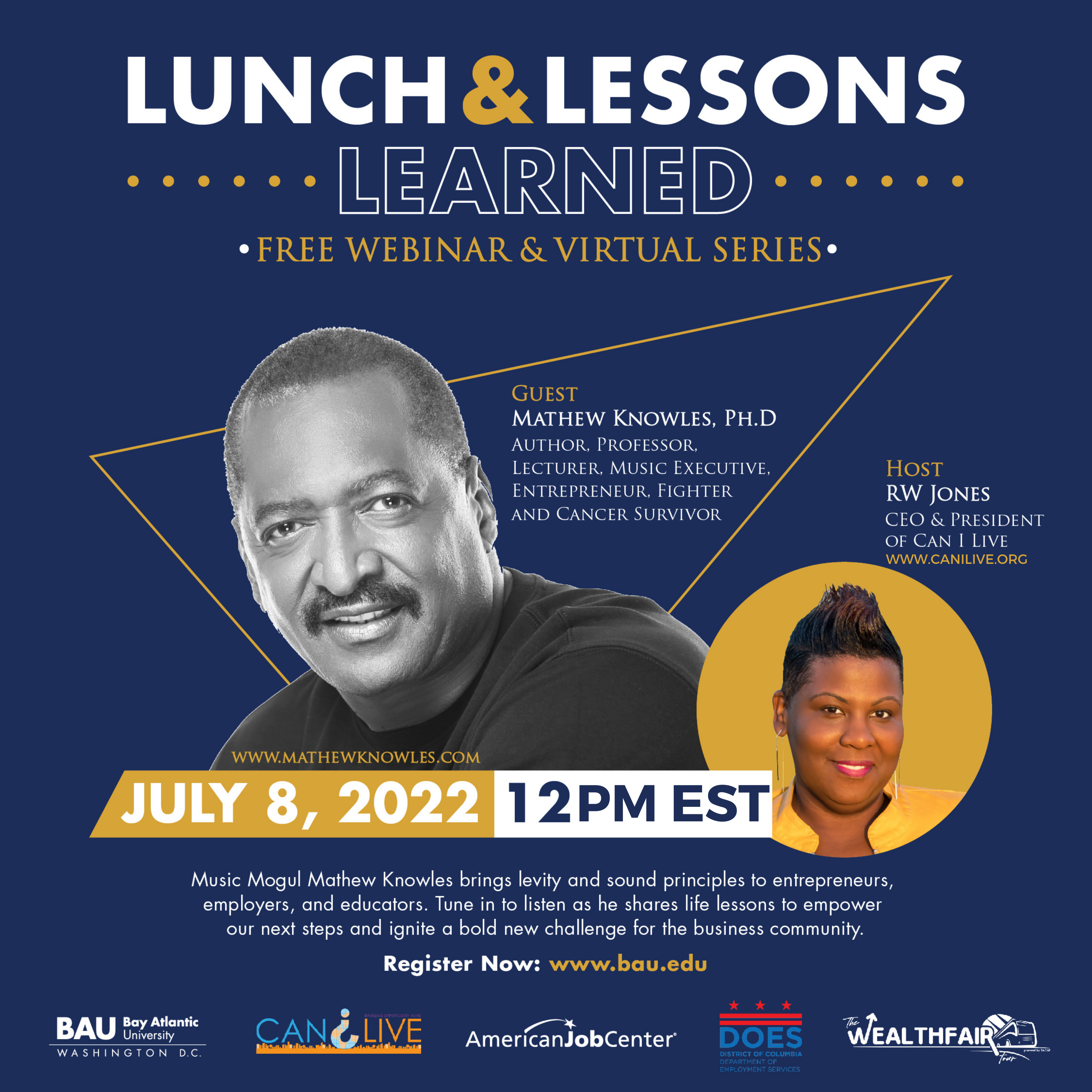 On a Mission to Move "One Million Moms OFF Welfare" Mathew Knowles, Ph.D. Joins the Effort with Founder of Can I Live, Inc. RW Jones at Upcoming Event