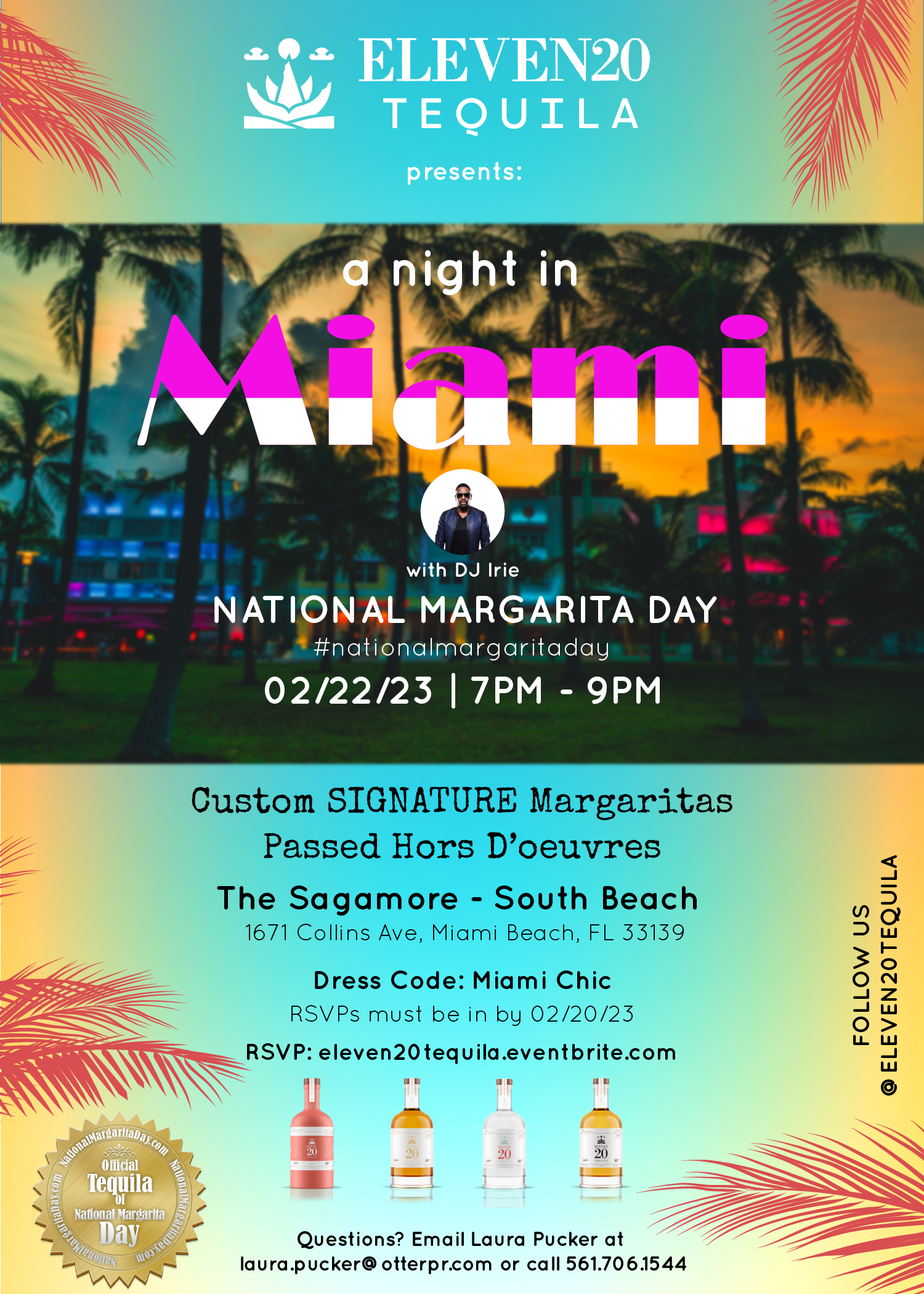 Eleven20 Tequila to Host "A Night in Miami" Celebrate National Margarita Day in Style