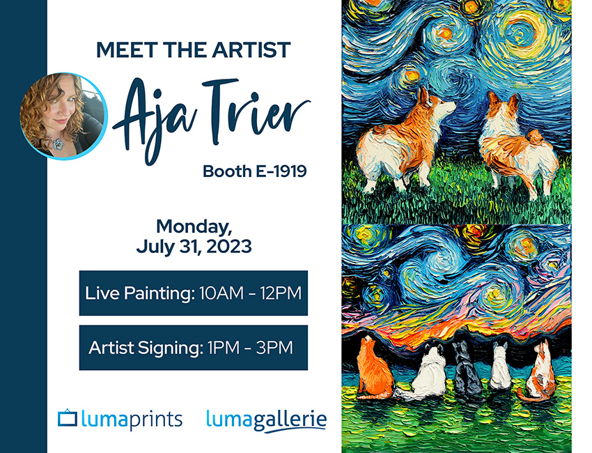 Indulge in a Visual Feast: Join Lumagallerie and Witness Live Art with Aja Trier at the Las Vegas Market Expo