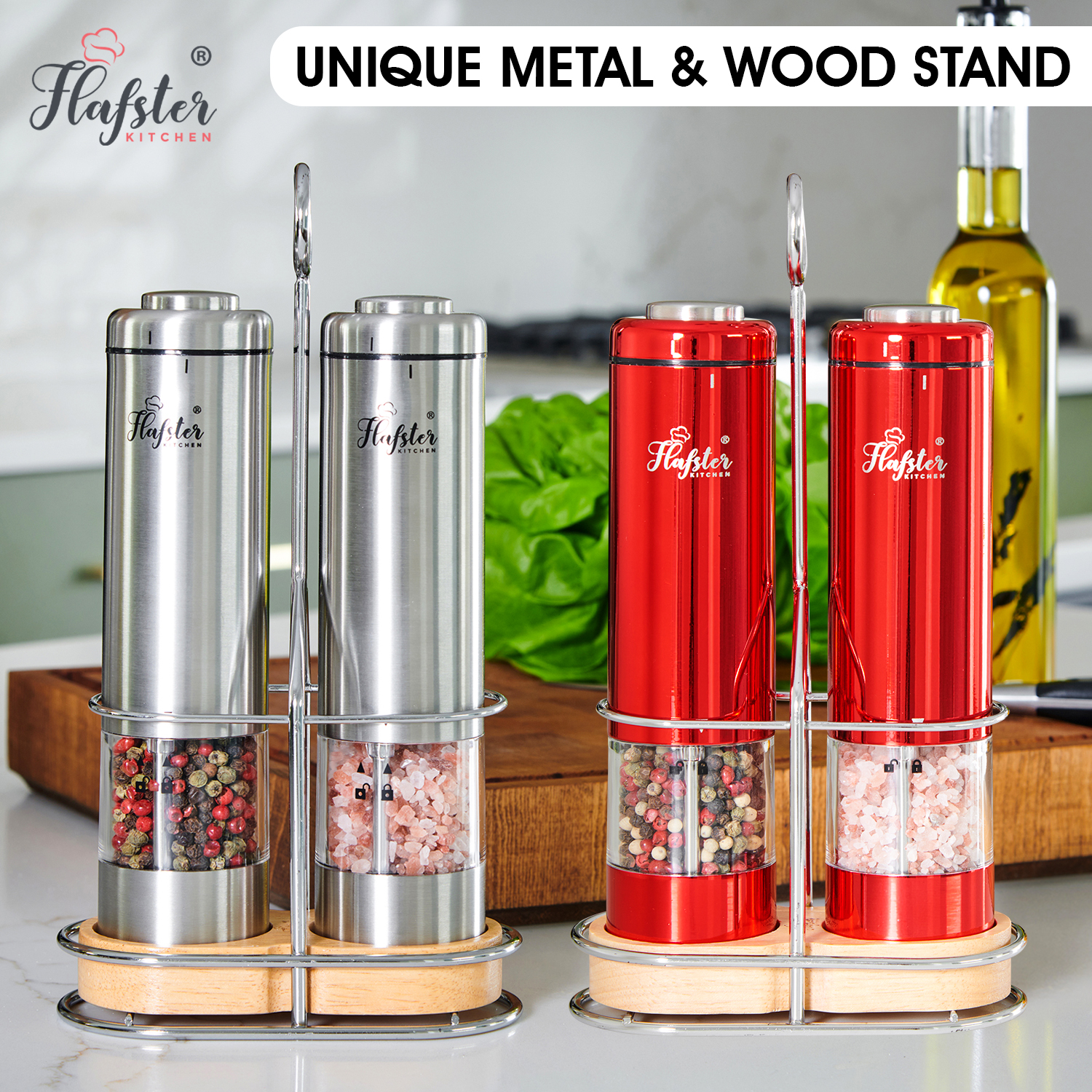 Flafster Kitchen Introduces Innovative Electric Salt and Pepper Grinders for Culinary Enthusiasts