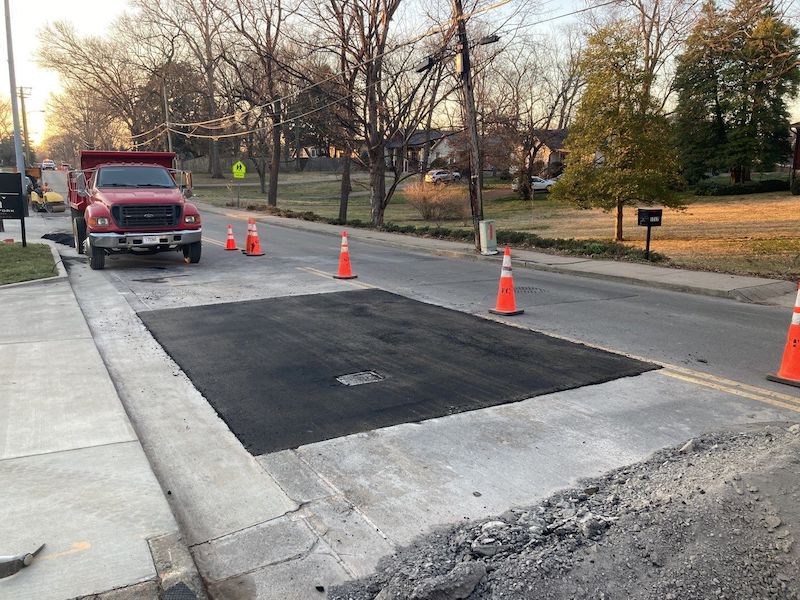 Hot Asphalt Patching Contractor Gaddes Strategic Updates Parking Lot Repair Services in Nashville