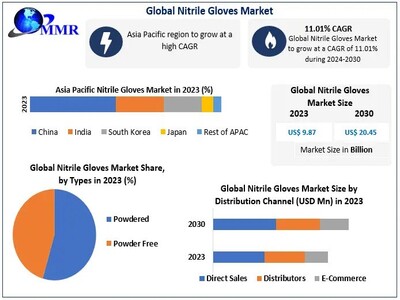 Nitrile Gloves Market to Hit USD 20.45 Bn. at a growth rate of 11.01 percent- Says Maximize Market Research