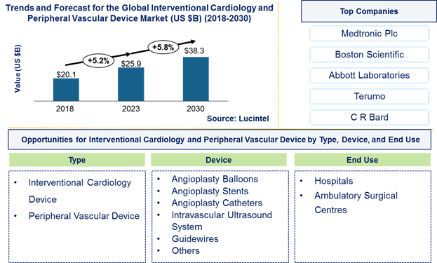 Interventional Cardiology and Peripheral Vascular Device Market is anticipated to grow at a CAGR of 5.6% during 2024-2030