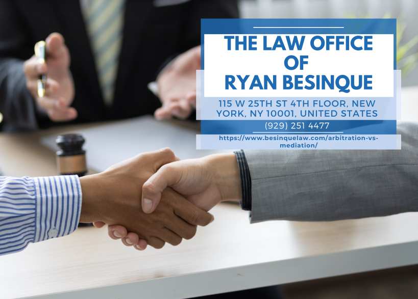 New York City Divorce Mediation Lawyer Ryan Besinque Discusses Arbitration and Mediation in New Article Release