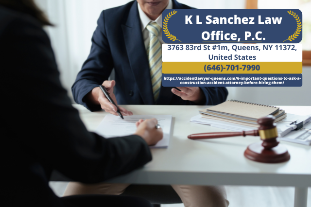Queens Construction Accident Lawyer Keetick Sanchez Releases Crucial Guide on Hiring Legal Representation