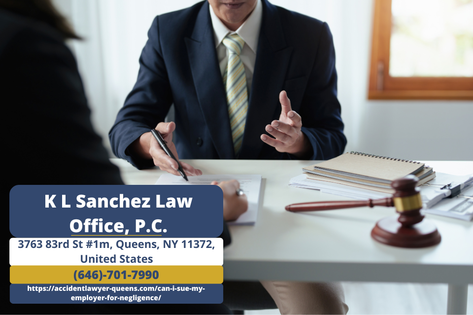 NYC Workers’ Compensation Lawyer Keetick L. Sanchez Releases Informative Article About Suing an Employer for Negligence
