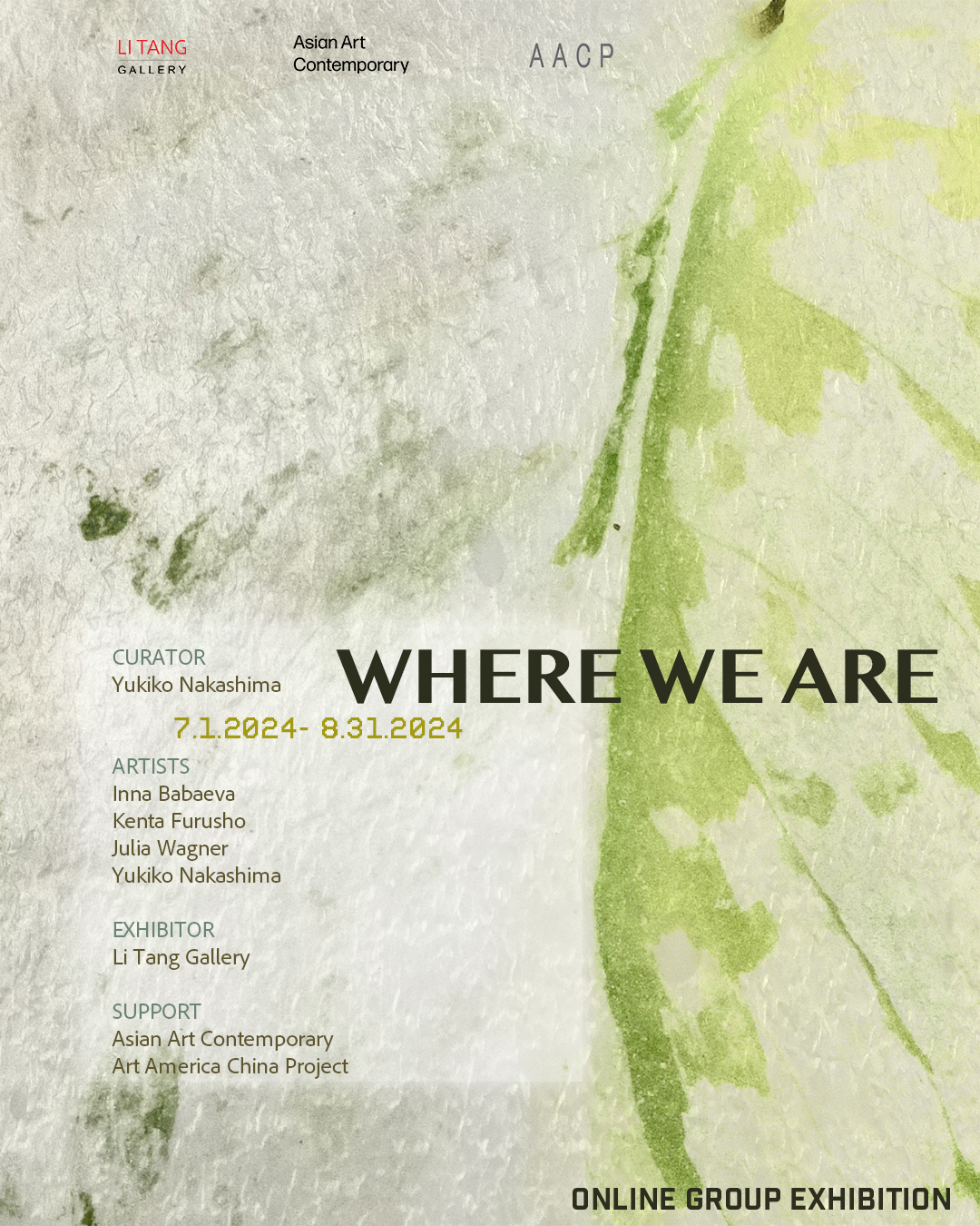 Li Tang Gallery Presents Where We Are, a Group Exhibition Curated by Yukiko Nakashima