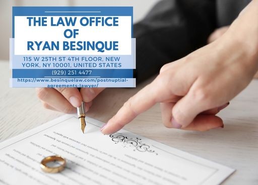 Manhattan Postnuptial Agreement Lawyer Ryan Besinque Releases Insightful Article on New York Postnuptial Agreements