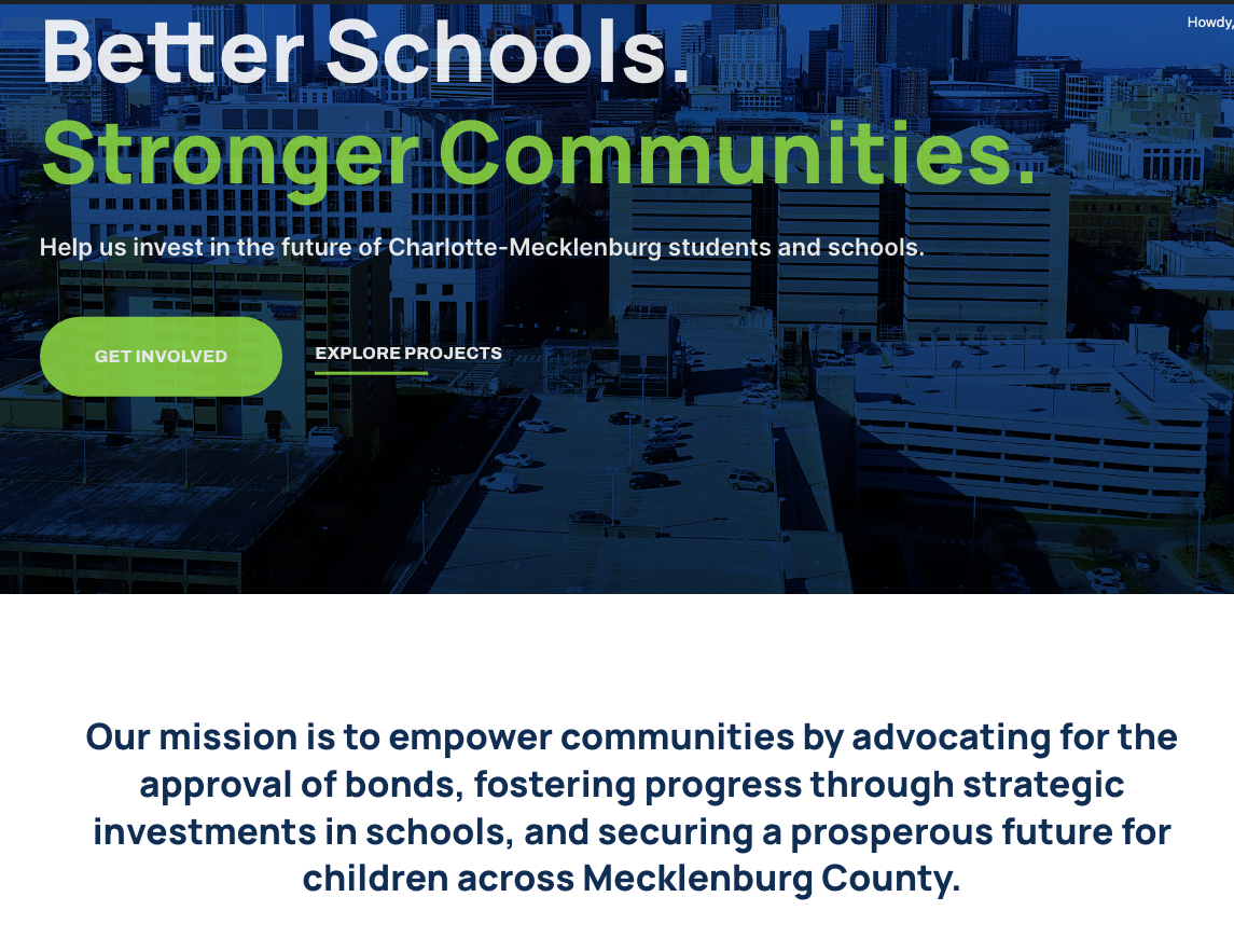 Charlotte's Williams Media Designs Website for Successful $2.9 Billion School Bond Campaign