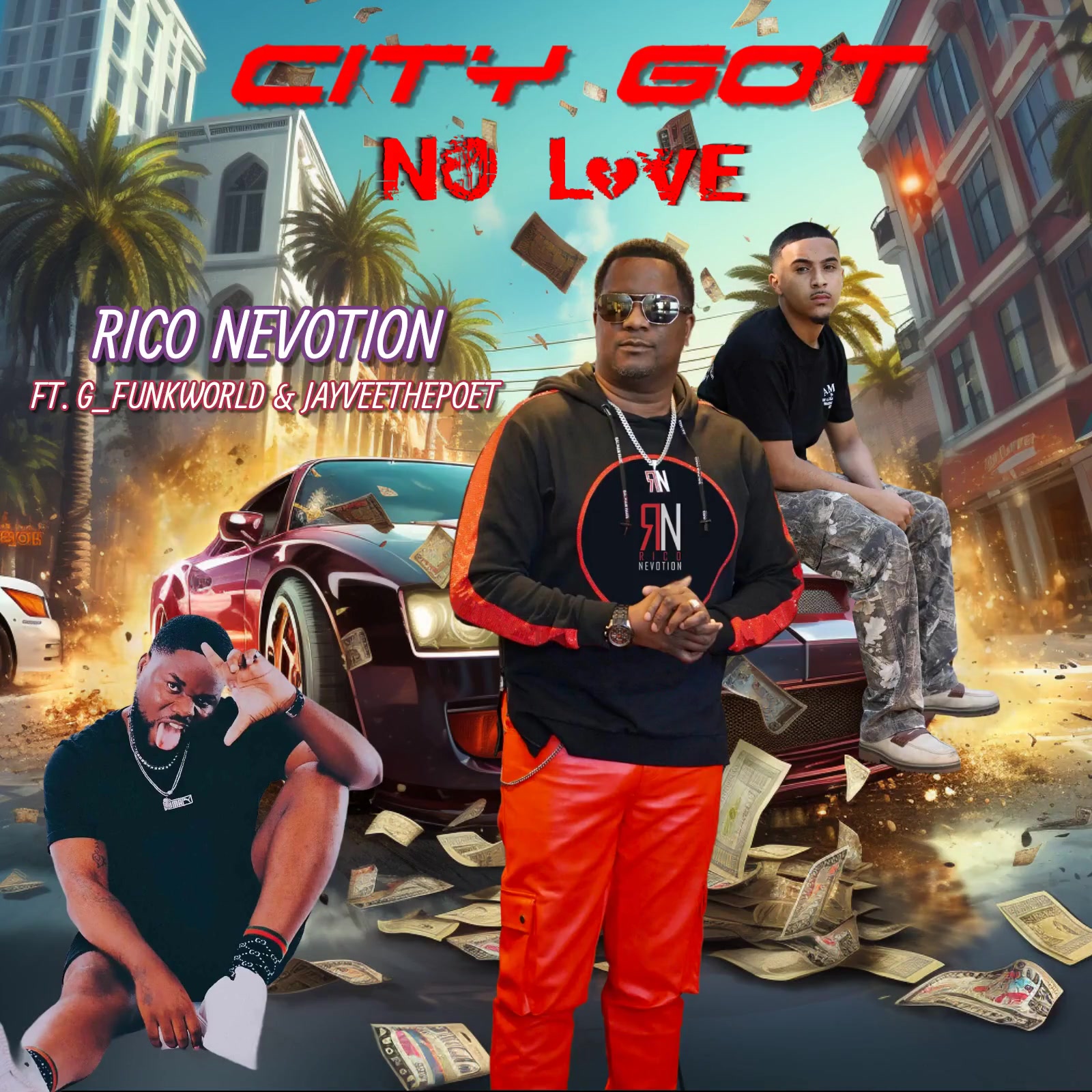 Exciting Collaboration Between US and South African Artists: Rico Nevotion, G_Funkworld, and JayVeethepoet Release New Single "City Got No Love''