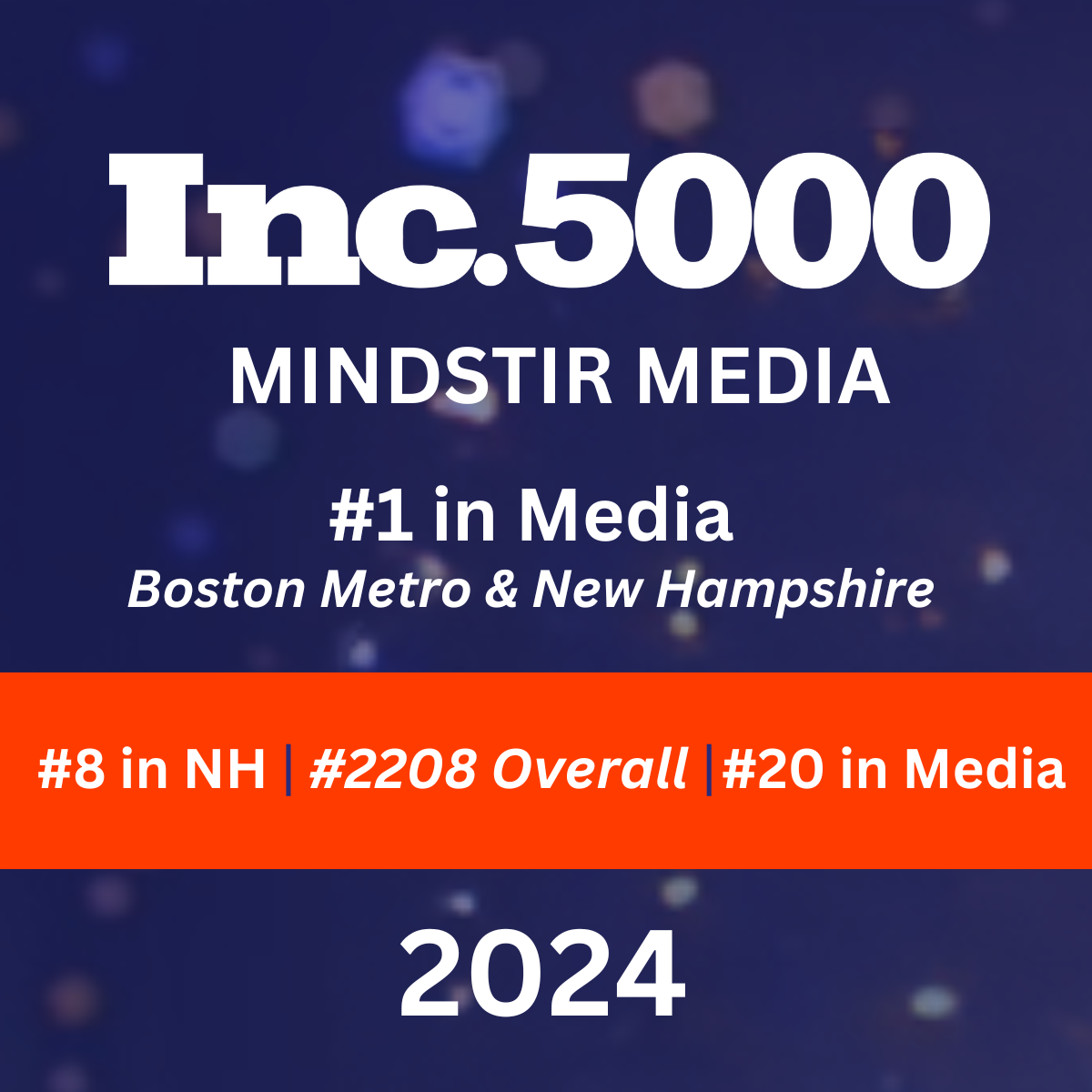 Book Publisher MindStir Media Named #1 Media Company in Boston Metro Area and New Hampshire on 2024 Inc. 5000 List