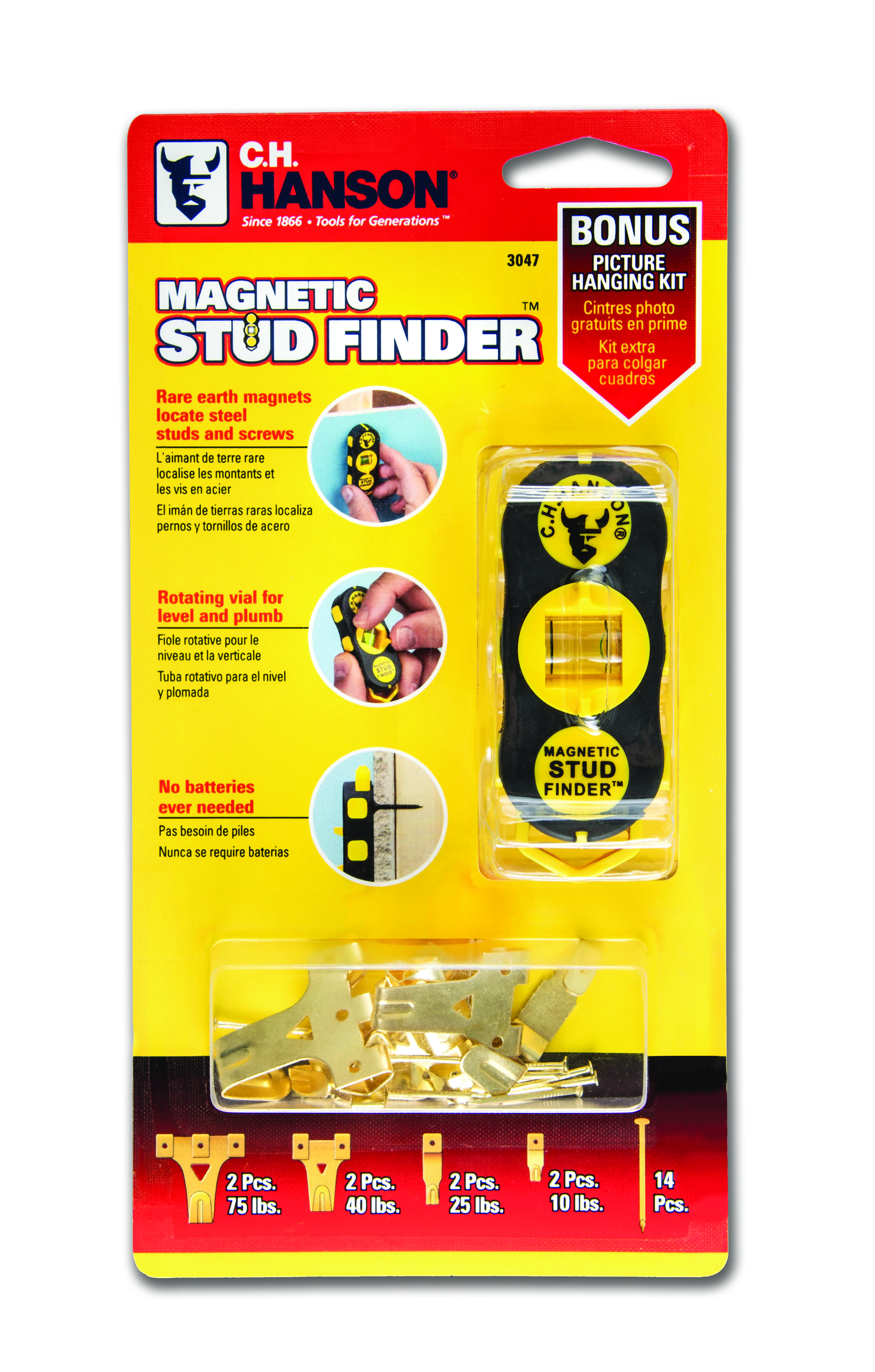 C.H. Hanson® Introduces Magnetic Stud Finder™ with Picture Hanging Bonus Kit 