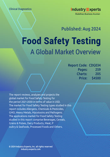 Owing to Stringent Regulations, Rise in Foodborne Illness and Globalization of Food Chains, Food Safety Testing Global Market to Witness Robust Growth and Reach $35bn by 2030