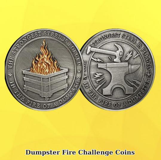 New Dumpster Fire Challenge Coins from Vitestyle