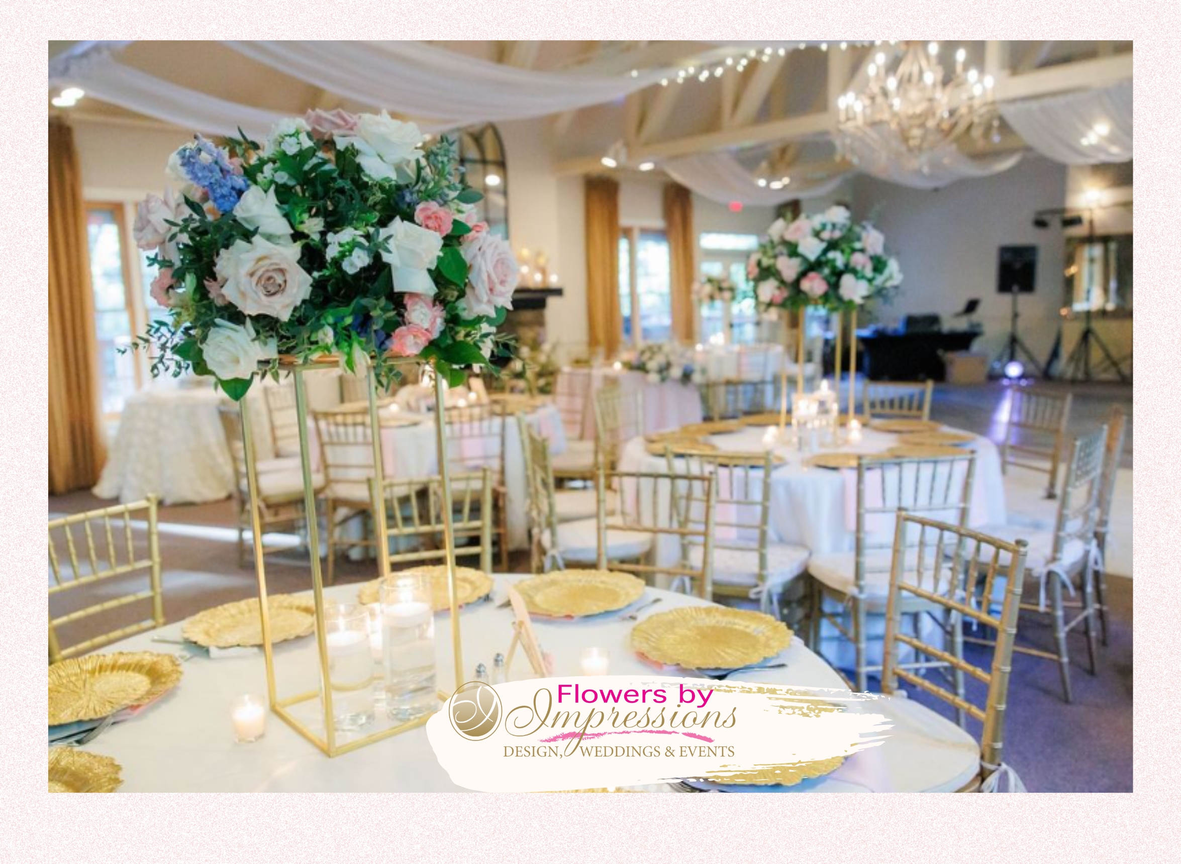 Flowers by Impressions Brings Romance and Playful Gender Reveal to Life with Stunning Floral Designs at Summer Wedding