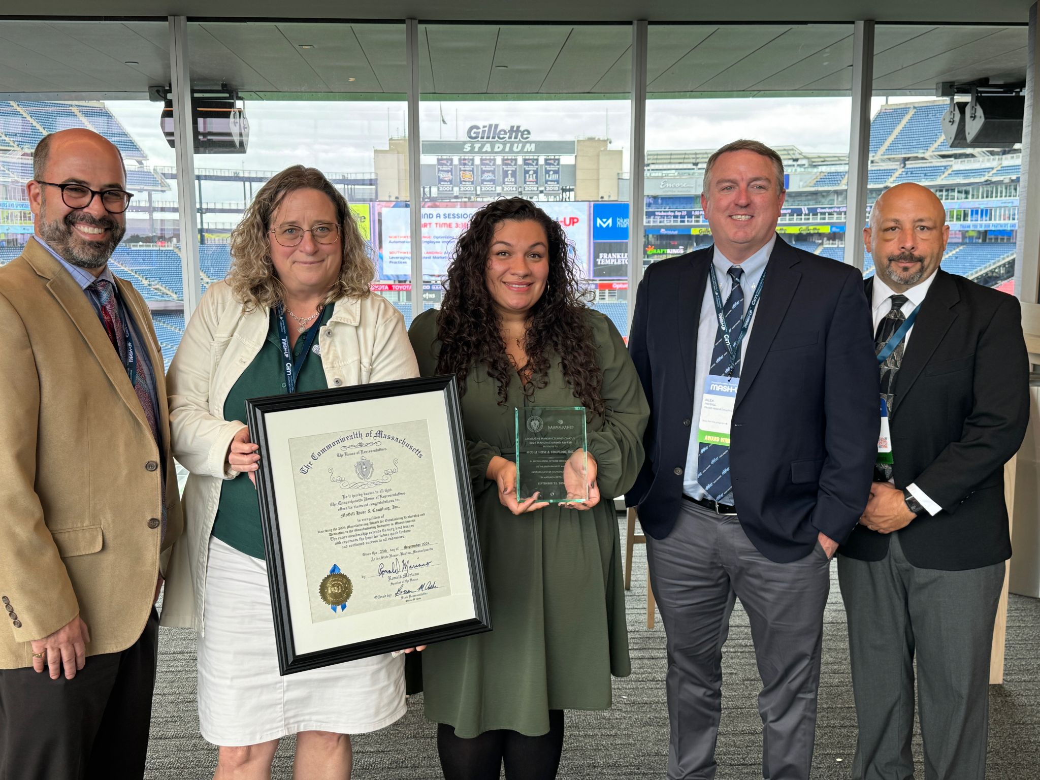 McGill Hose & Coupling receives 2024 "Making It In Massachusetts" Manufacturing Award Presented by the Massachusetts Legislative Manufacturing Caucus 