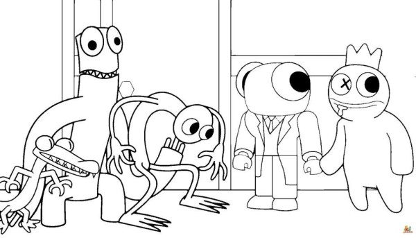 Coloring Pages to Learn About the Rainbow Friends